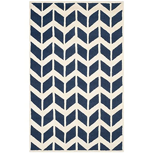 Blue & White Hand-Tufted Wool Carpet – Premium Handmade Designer Rug