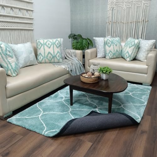 Handcrafted New Sky Blue Shaggy Carpet