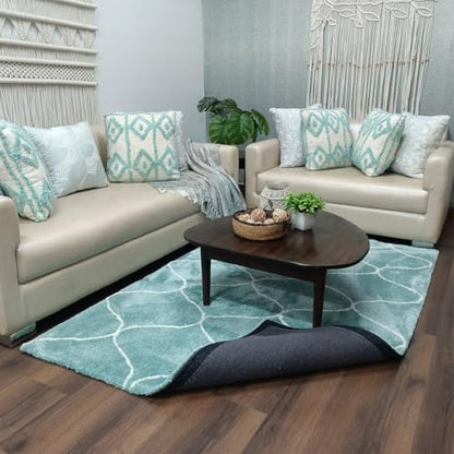 Handcrafted New Sky Blue Shaggy Carpet