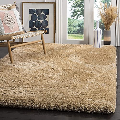 Handcrafted Cream New Beige Shaggy Carpet