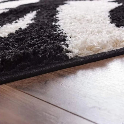 Handcrafted Zebra Stripes Shaggy Carpet