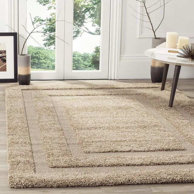 Handcrafted Beige New Shaggy Carpet