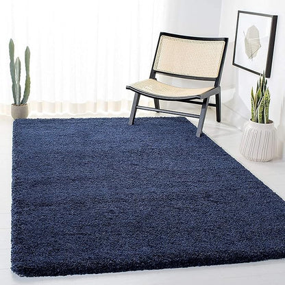 Blue Solid Shaggy Carpet – Ultra-Soft Handwoven High-Density Microfiber Rug