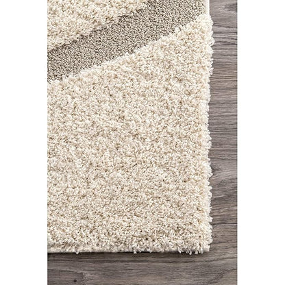 Cream Swirl Shaggy Carpet