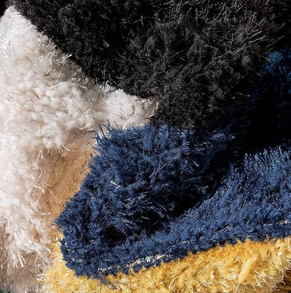 Aqua Blue Compass Geometric Shaggy Carpet – Super Soft & Anti-Skid