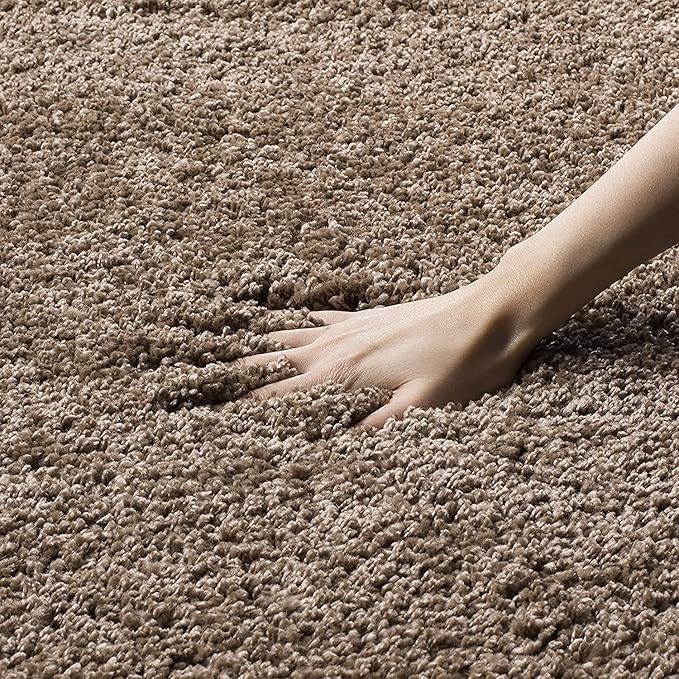 Handcrafted Beige Shaggy Carpet