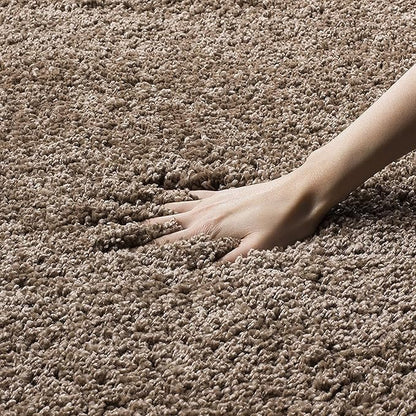 Handcrafted Beige Shaggy Carpet