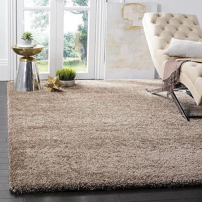 Handcrafted Beige Shaggy Carpet