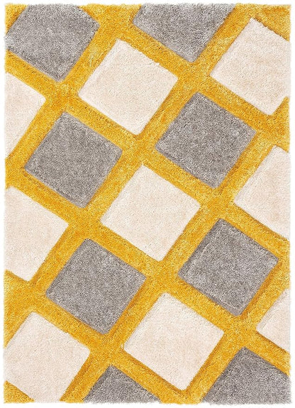 Premium Handcrafted Beige Yellow Shaggy Carpet