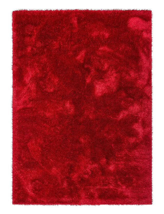 Premium Handcrafted Red Shaggy Carpet