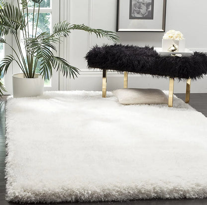 Handcrafted Snow White Carpet