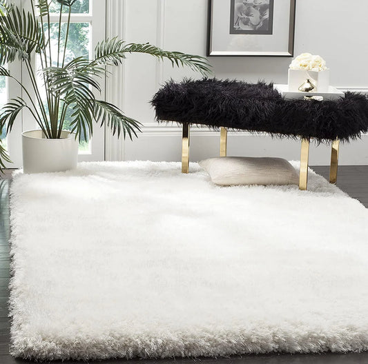 Handcrafted Snow White Carpet