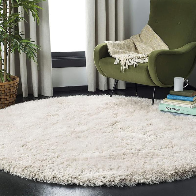 Premium Round Shaggy Carpet – Super Soft Microfiber Wool | Anti-Skid | Plush Area Rug for Living Room & Bedroom